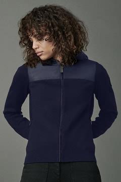 Ropa Canada Goose Mujer Outlet - WindBridge Sudadera Con Capucha Black Label Azul Marino GY8243019